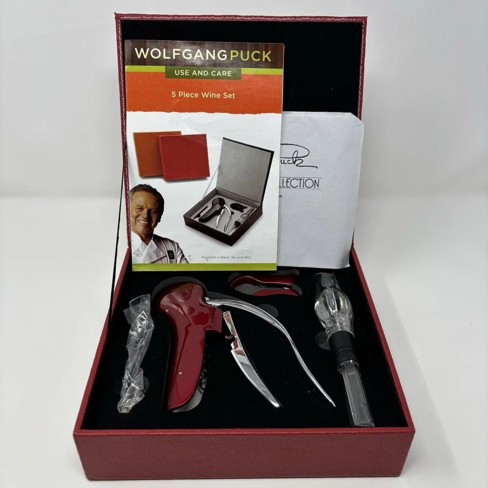 Wolfgang Puck 5-Piece Wine‎ Set New Red Bistro Elite Collection